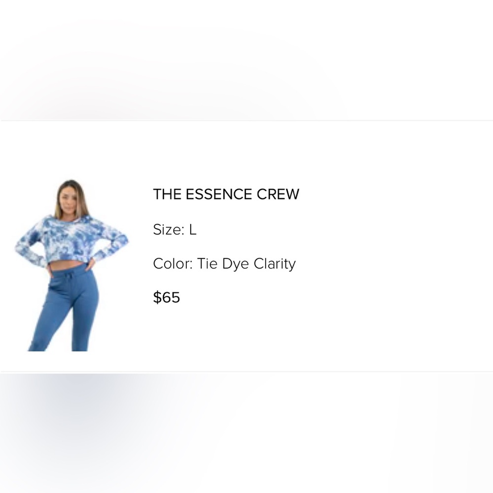 Balance Athletica The Essence Crew - size L - color Tie Dye Clarity